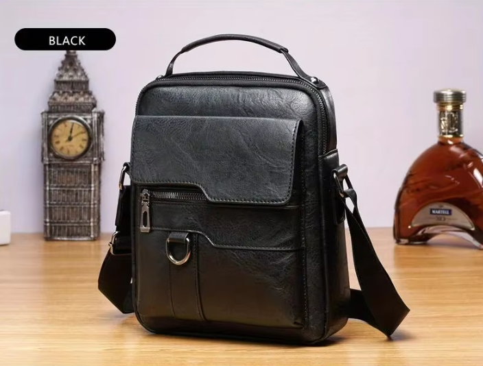 Urban Edge Vintage Leather Crossbody Bag for Men