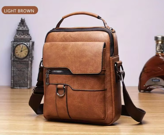 Urban Edge Vintage Leather Crossbody Bag for Men