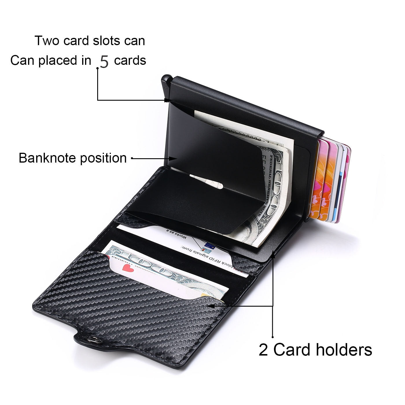 Anti-Theft ID Carbon Fiber Card Holder