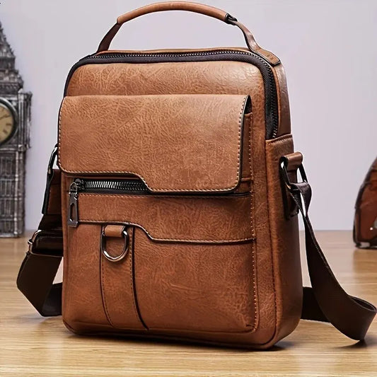 Urban Edge Vintage Leather Crossbody Bag for Men