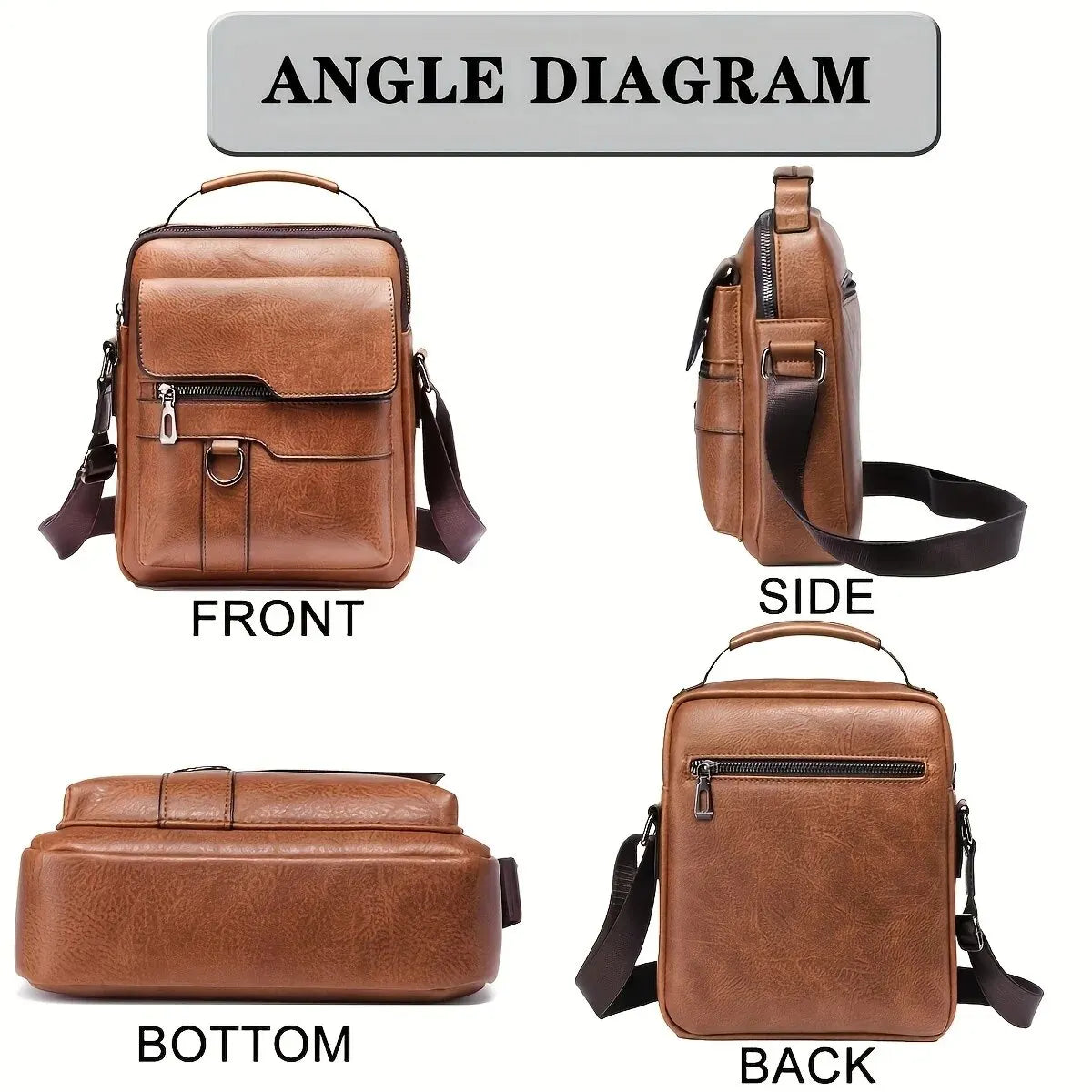 Urban Edge Vintage Leather Crossbody Bag for Men