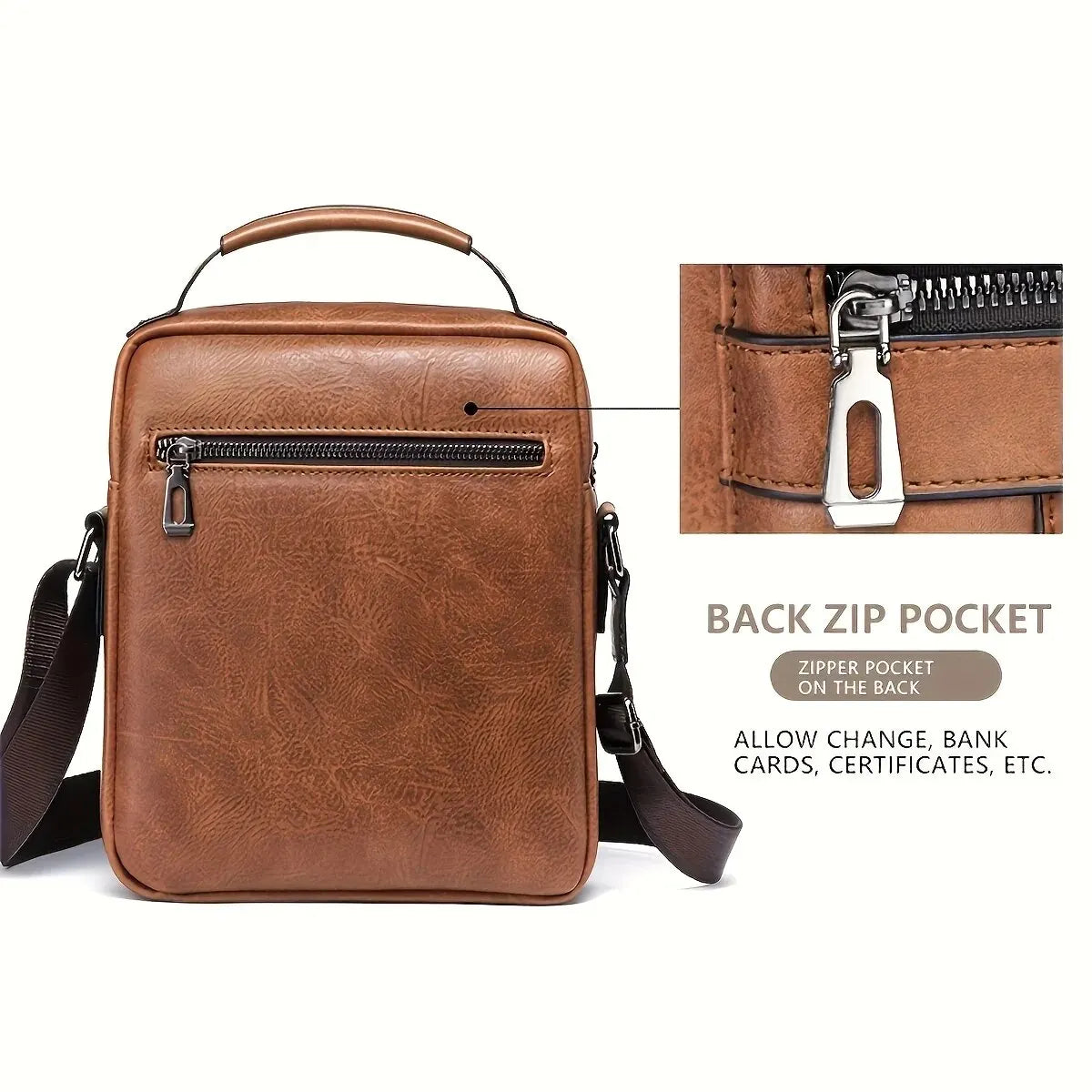 Urban Edge Vintage Leather Crossbody Bag for Men