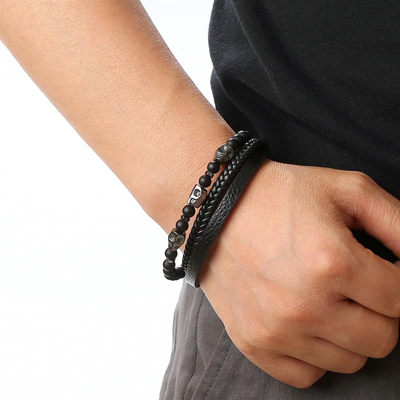 Beaded Multi Layer Leather Bracelet