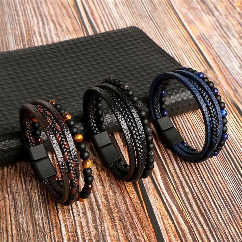 Beaded Multi Layer Leather Bracelet