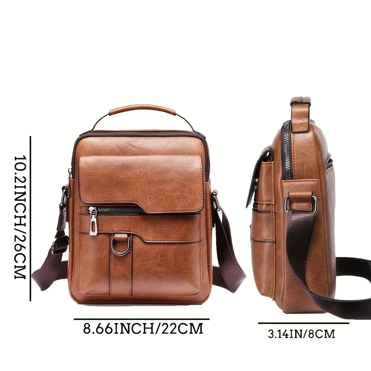 Urban Edge Vintage Leather Crossbody Bag for Men